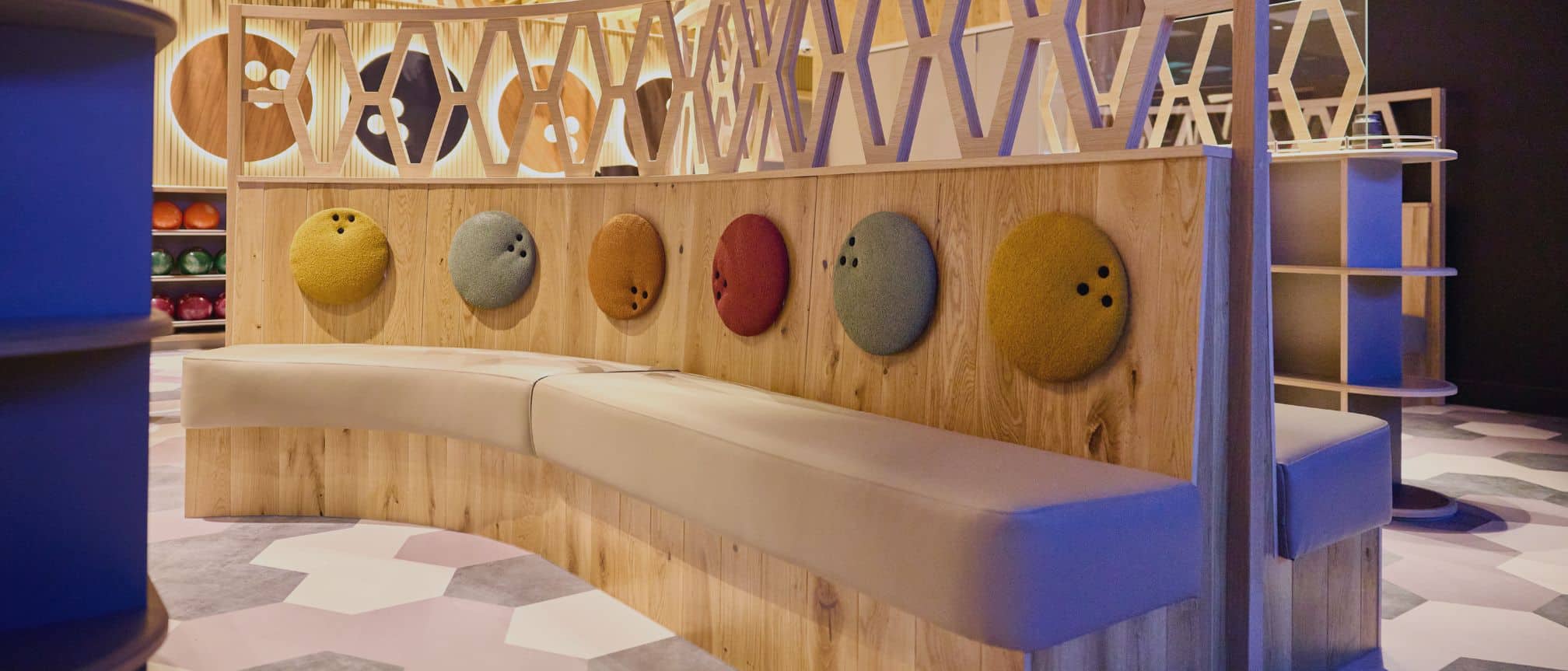 New bowling themed seating area